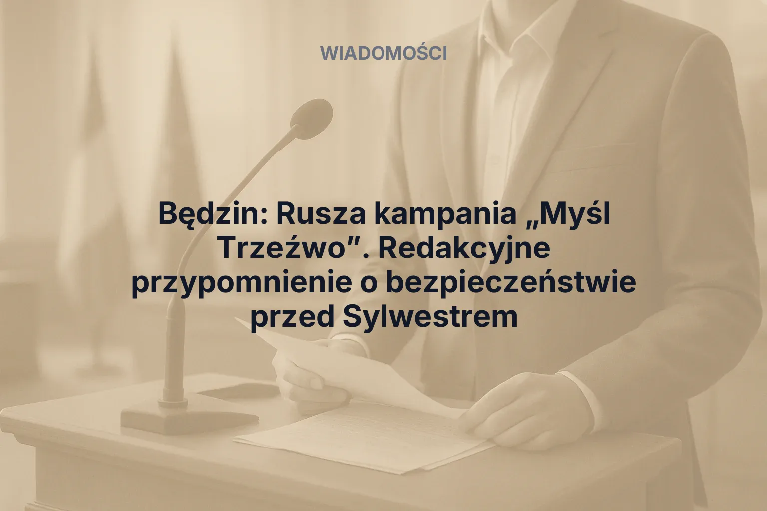 Miniatura: Będzin: Rusza kampania „Myśl Trzeźwo”. Redakcyjne przypomnienie o bezpieczeństwie przed Sylwestrem